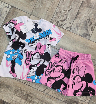 🎀 Minnie Mouse Kız Çocuk Şortlu Takım
