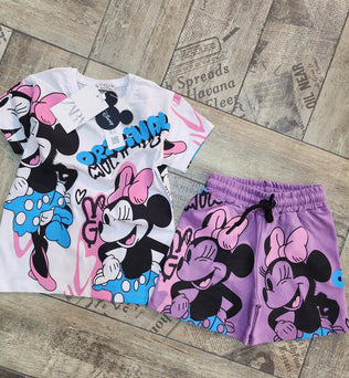 🎀 Minnie Mouse Kız Çocuk Şortlu Takım