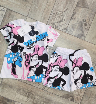 🎀 Minnie Mouse Kız Çocuk Şortlu Takım